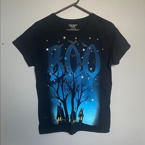 Gildan Softstyle Women’s L Halloween Boo glitter bats spooky t shirt